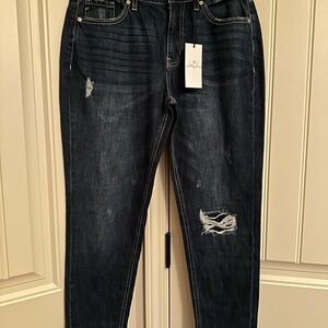 Dark Wash Distressed Jeans